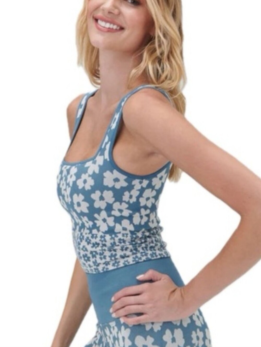 Spiritual Gangster Amara Coastal Floral Jacquard Longline Sports Bra Top M/L